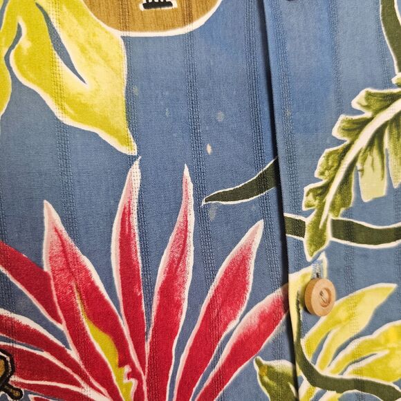 Vintage Paradise Found Hawaiian Shirt Mens 2XL Guitars Floral Made In Hawaii - Picture 3 of 8